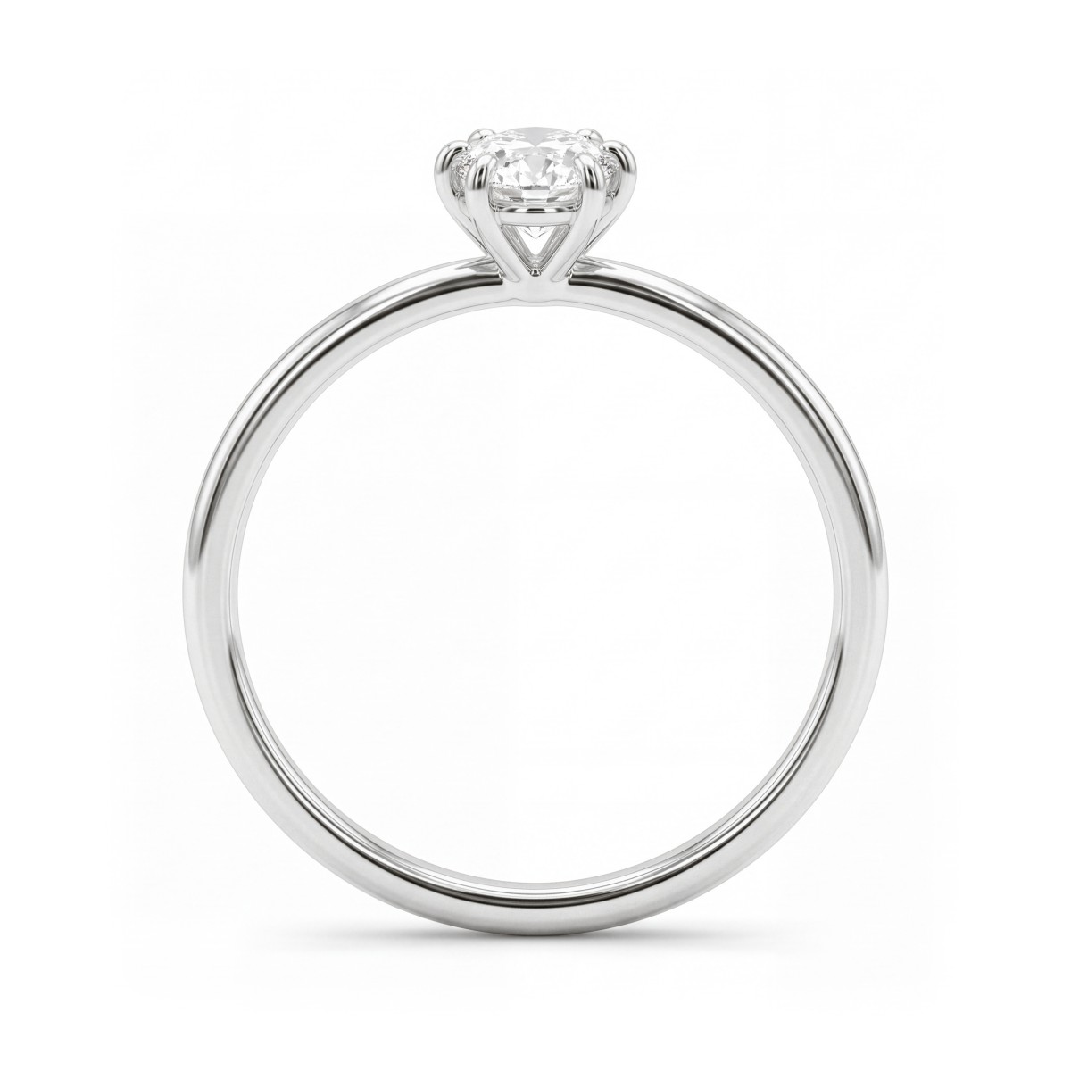 Mignon - Solitärring med oval moissanit i sexklofattning