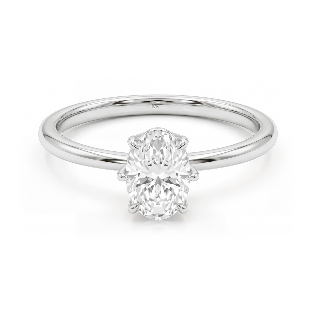 Mignon - Solitärring med oval moissanit i sexklofattning