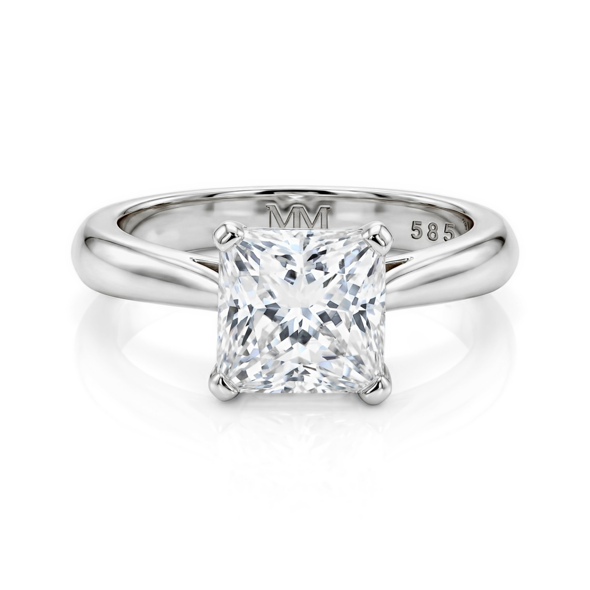 Iris - solitärring med moissanit i princesslipning | My Moissanite