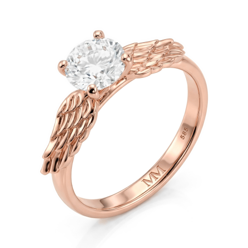 Feathra - Harry Potter Golden Snitch-ring med moissanit och vingformade accenter