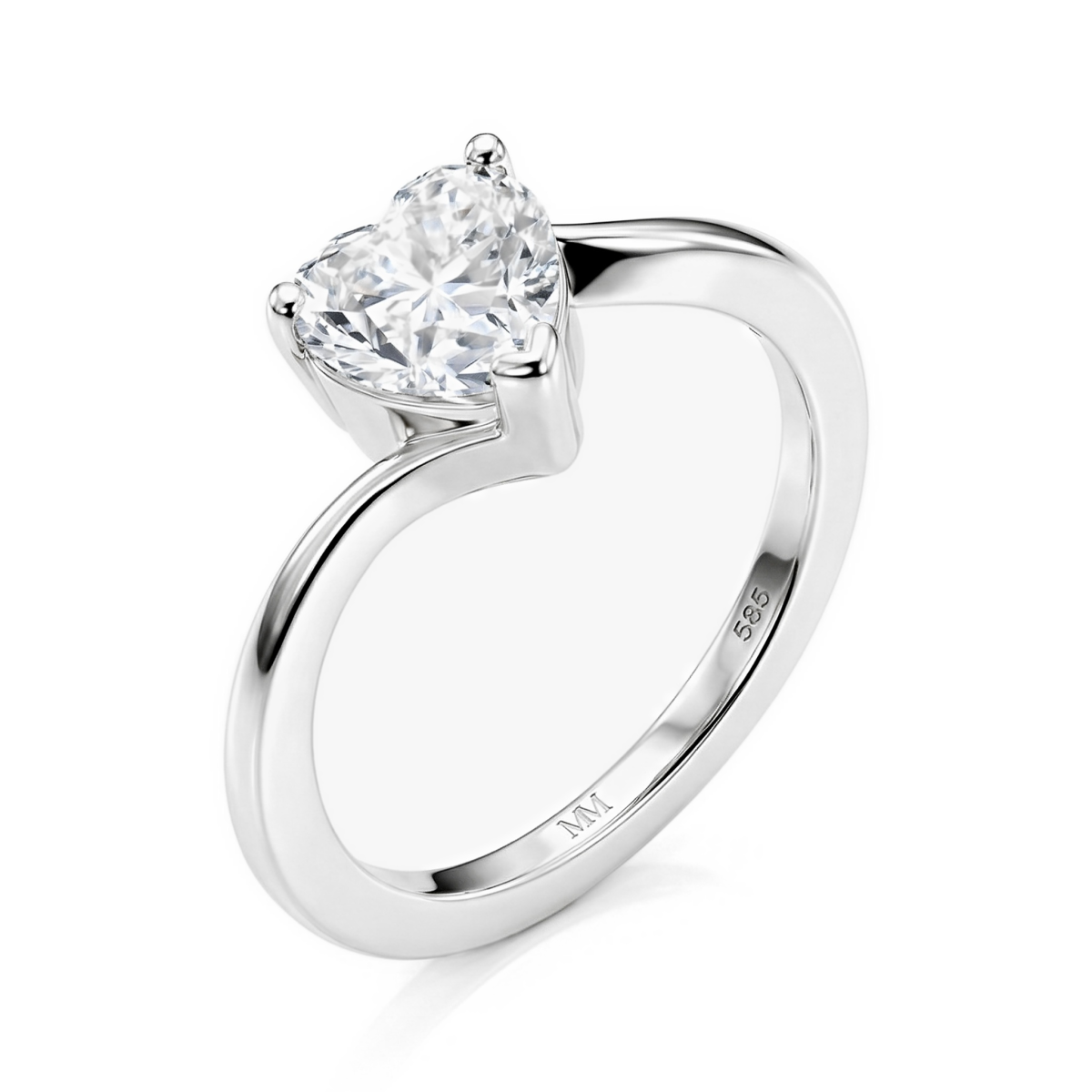 Amora - Solitärring med hjärtformad moissanit | My Moissanite