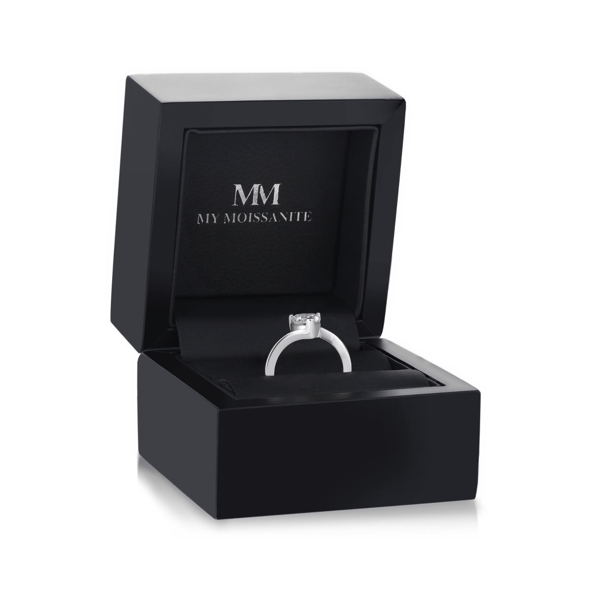 Amora - Solitärring med hjärtformad moissanit | My Moissanite