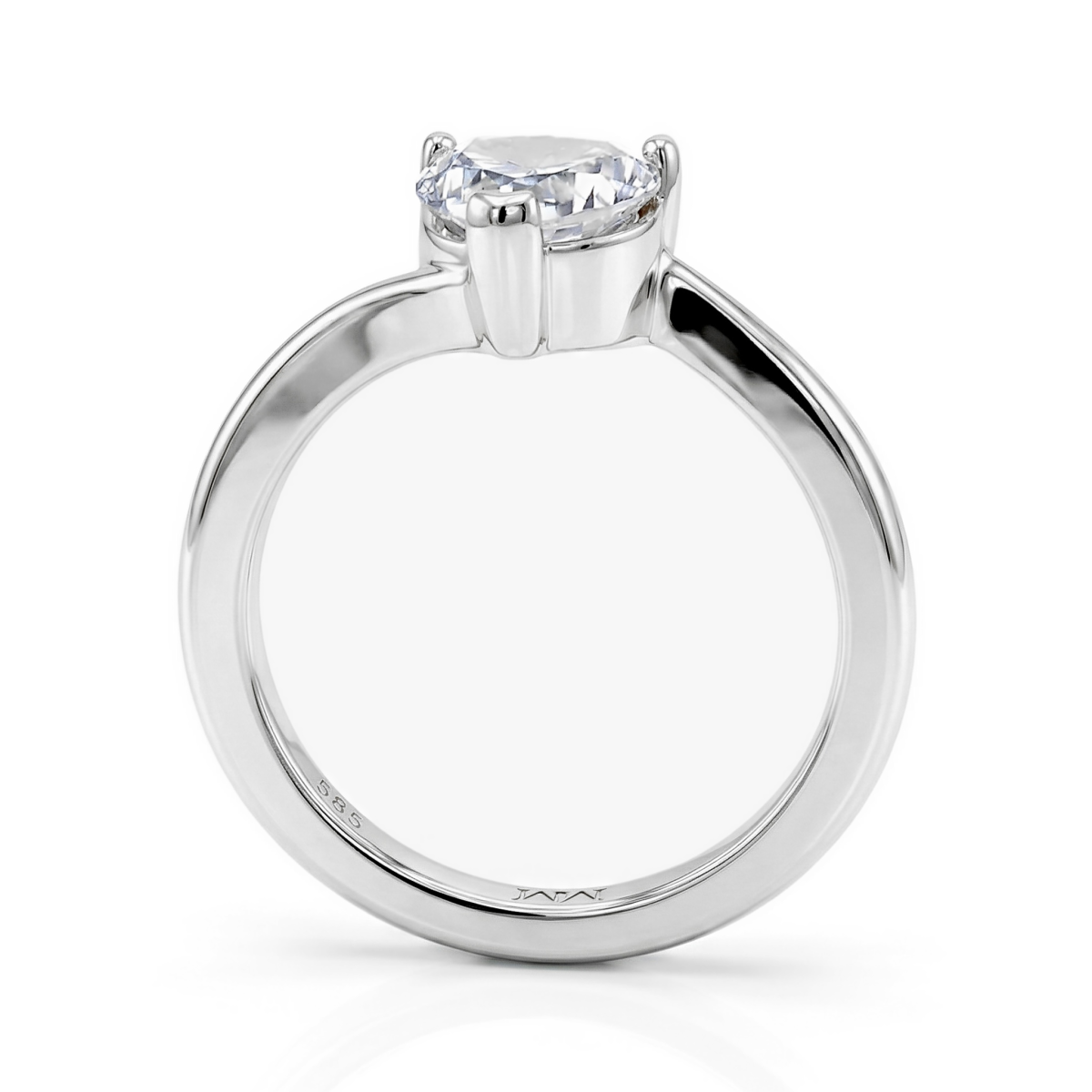 Amora - Solitärring med hjärtformad moissanit | My Moissanite