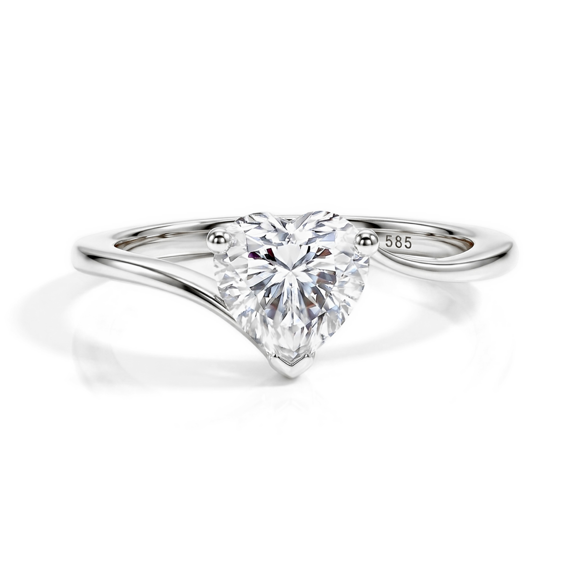Amora - Solitärring med hjärtformad moissanit | My Moissanite