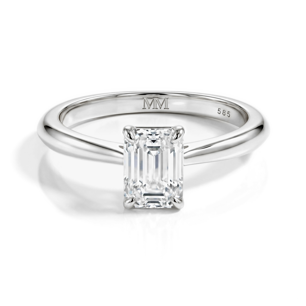 Elysium - Solitärring med smaragdslipad moissanit | My Moissanite
