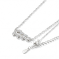 Botanica - Halsband med bladmotiv och moissanit i en graciös pavéfattning