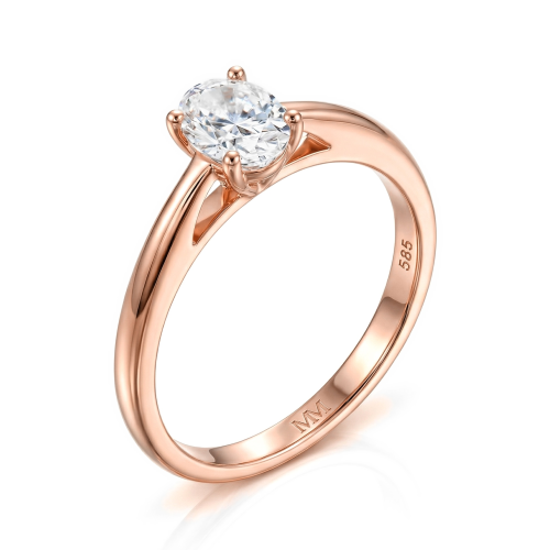 Eloise - Solitärring med oval moissanit
