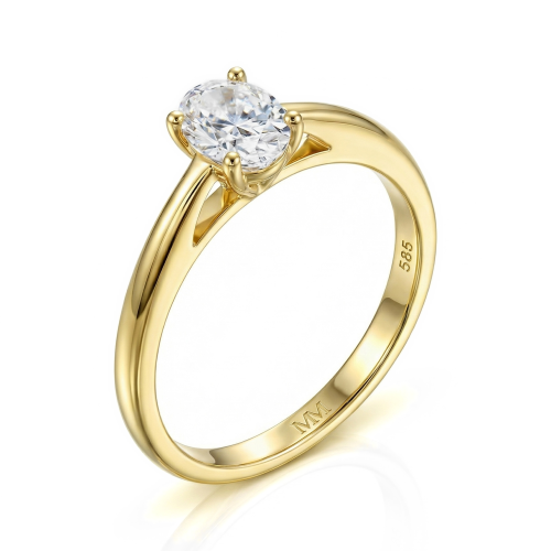 Eloise - Solitärring med oval moissanit