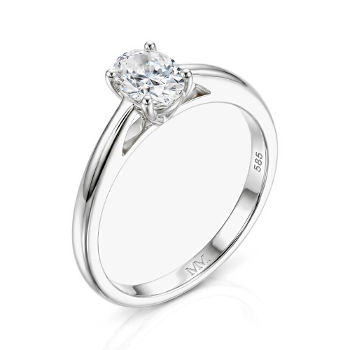 Eloise - Solitärring med oval moissanit