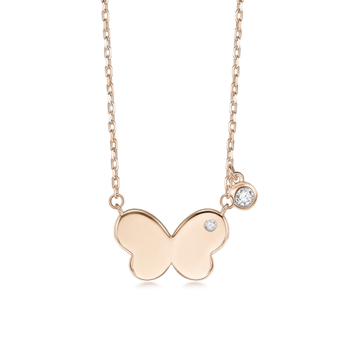 Papillia - Halsband med fjärilscharm och moissanitaccent