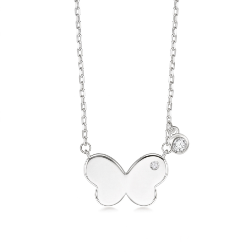 Papillia - Halsband med fjärilscharm och moissanitaccent
