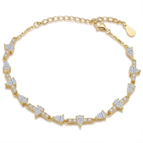 Perlette - Moissanitarmband med päronformad slipning och elegant symmetri