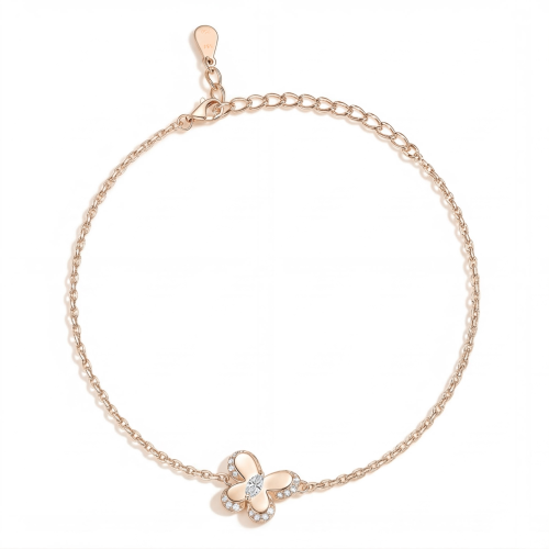 Bloomique - Charmarmband med moissanit, blommotiv och gnistrande accenter