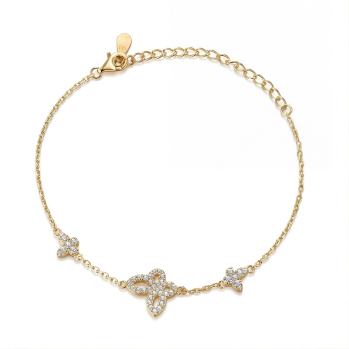 Orchidea - Armband med navettslipad moissanit och blommotiv