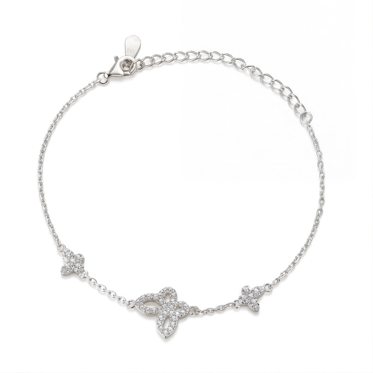 Orchidea - Armband med navettslipad moissanit och blommotiv