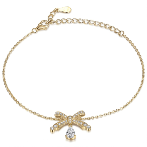 Pearlette - Rosettarmband med päronformad moissanit och pavéfattning