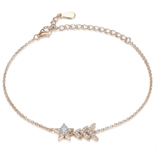 Stellaris - Justerbart moissanitarmband med stjärnformad charm och pavéfattning