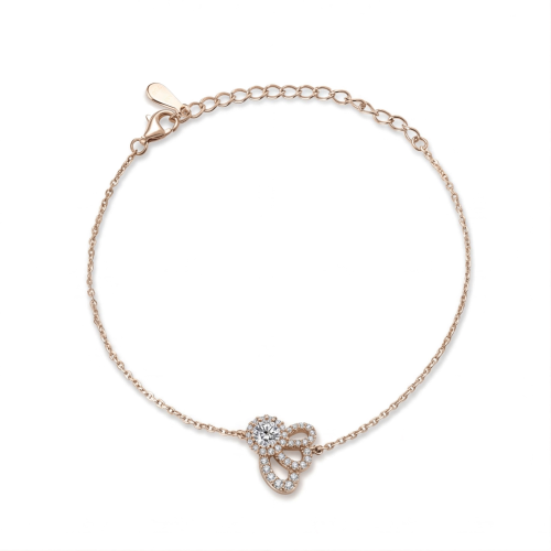 Ornella - Moissanitarmband med blomformad halo och justerbar kedja