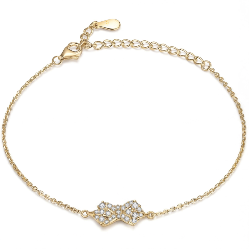 Gleamique - Armband med moissanit, rosettmotiv och justerbar kedja