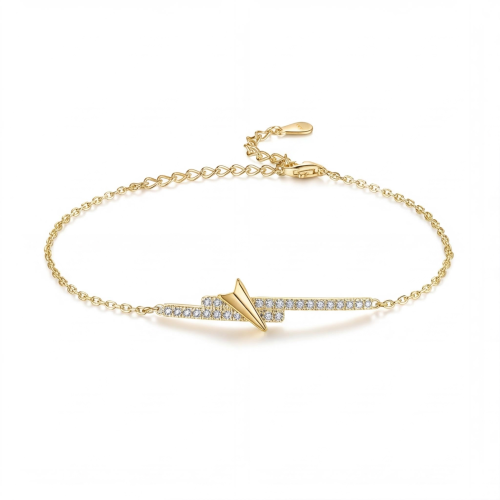 Volute - Chevronarmband med moissanit i pavéfattning