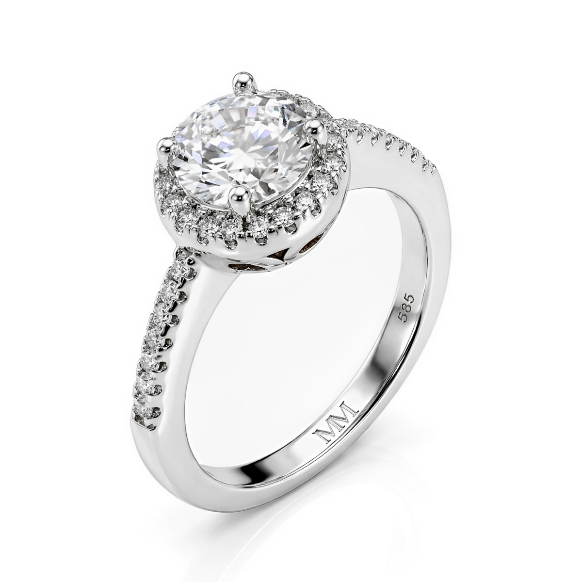 Seraphina - Förlovningsring med moissanit och halo | My Moissanite