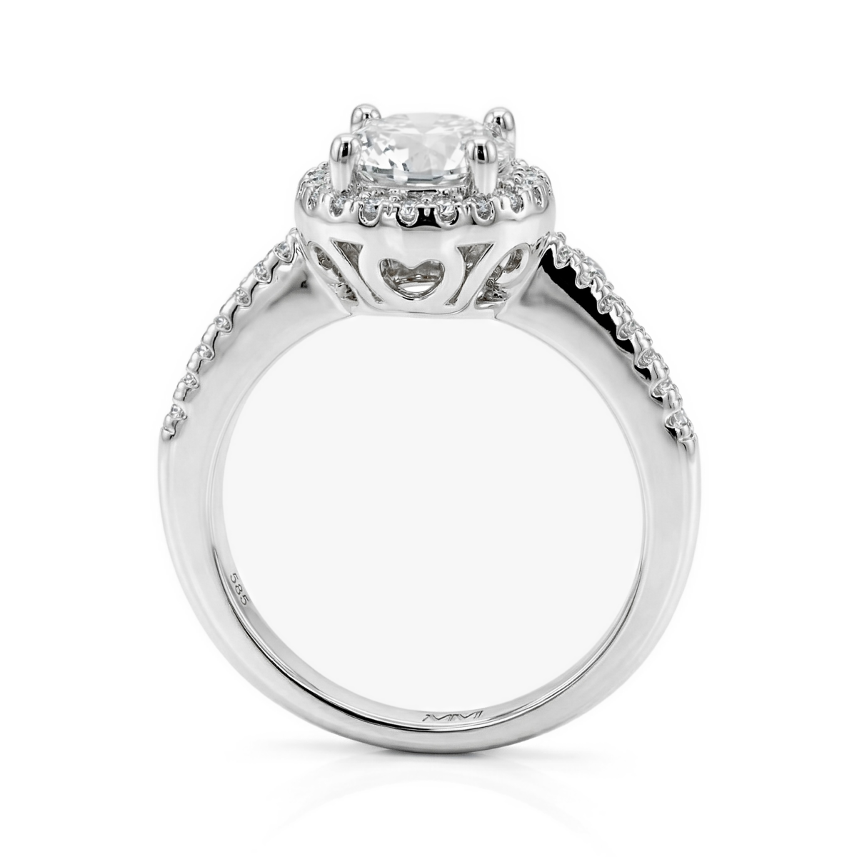 Seraphina - Förlovningsring med moissanit och halo | My Moissanite