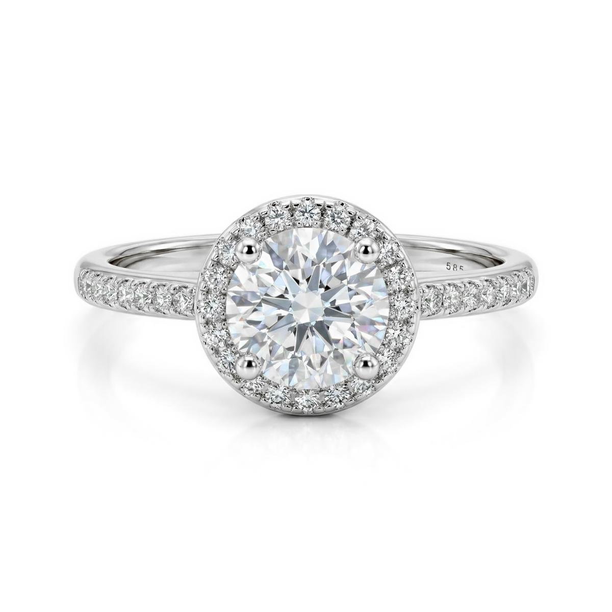 Seraphina - Förlovningsring med moissanit och halo | My Moissanite