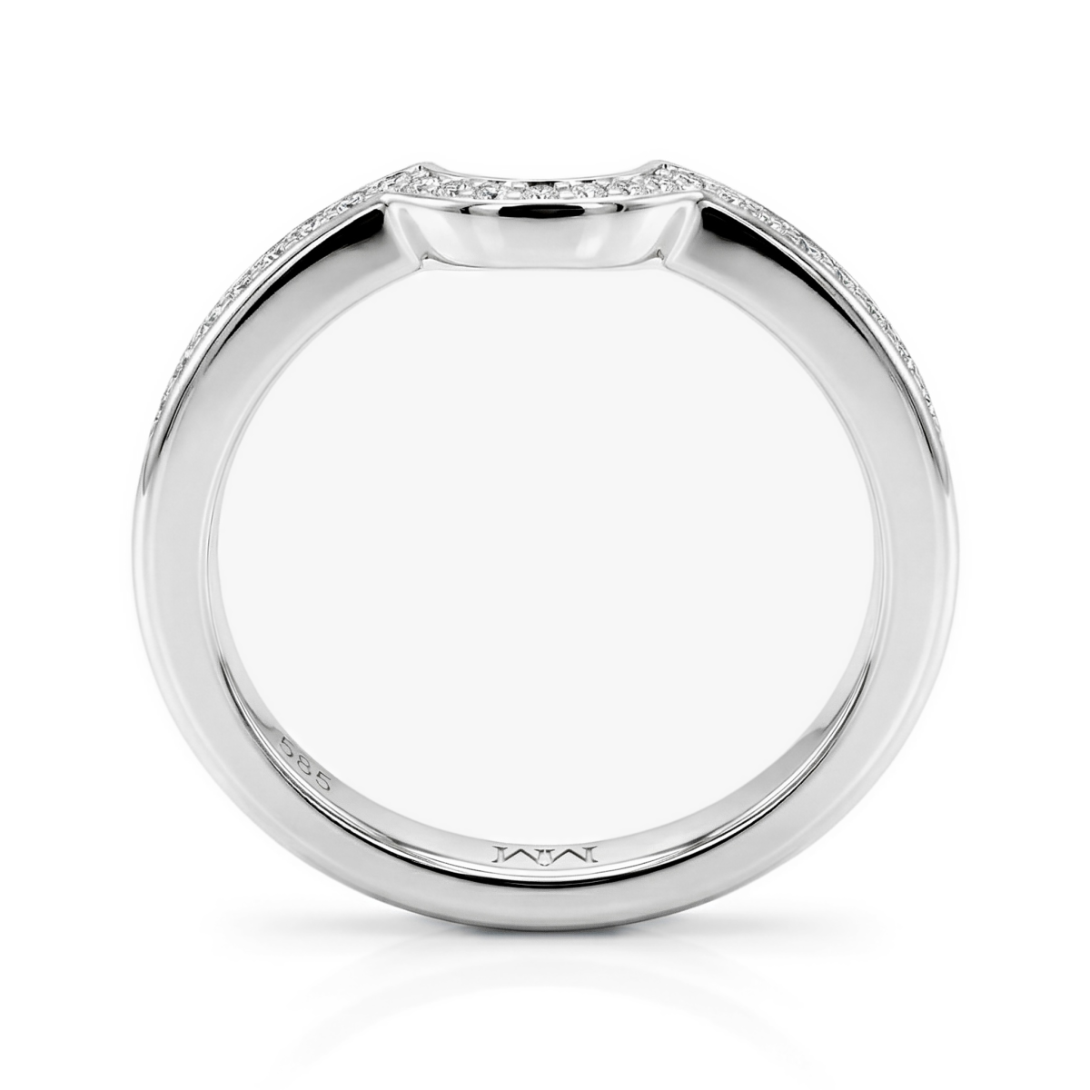 Cirquette - Konturformad moissanitvigselring med accentstenar