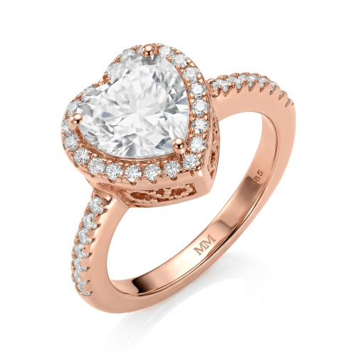 Heartshine – Ring med hjärtformad moissanit i halofattning