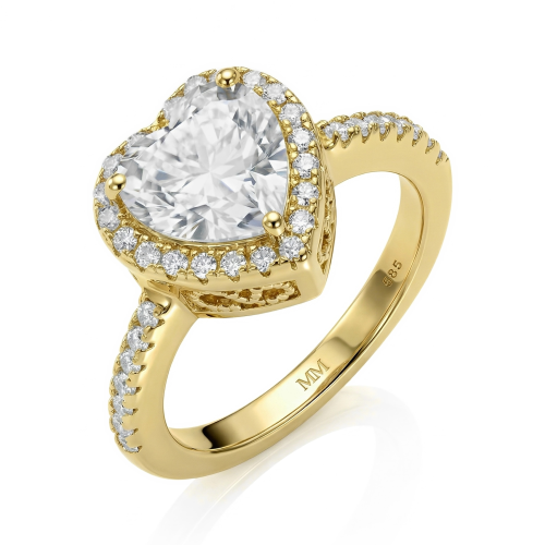 Heartshine – Ring med hjärtformad moissanit i halofattning
