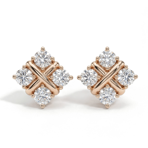 Moissanite Quadrants - Stiftörhängen med moissanit