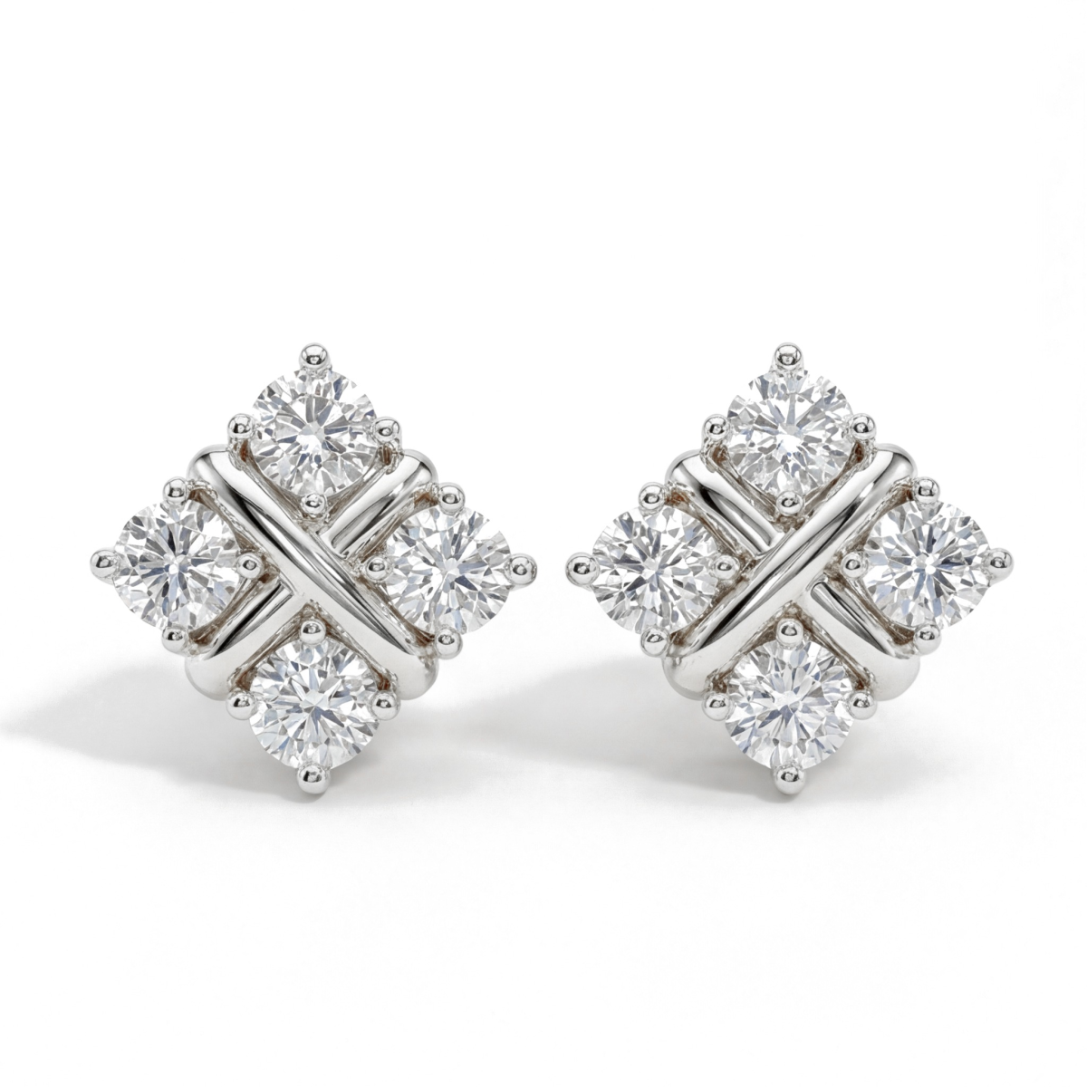 Moissanite Quadrants - Stiftörhängen med moissanit