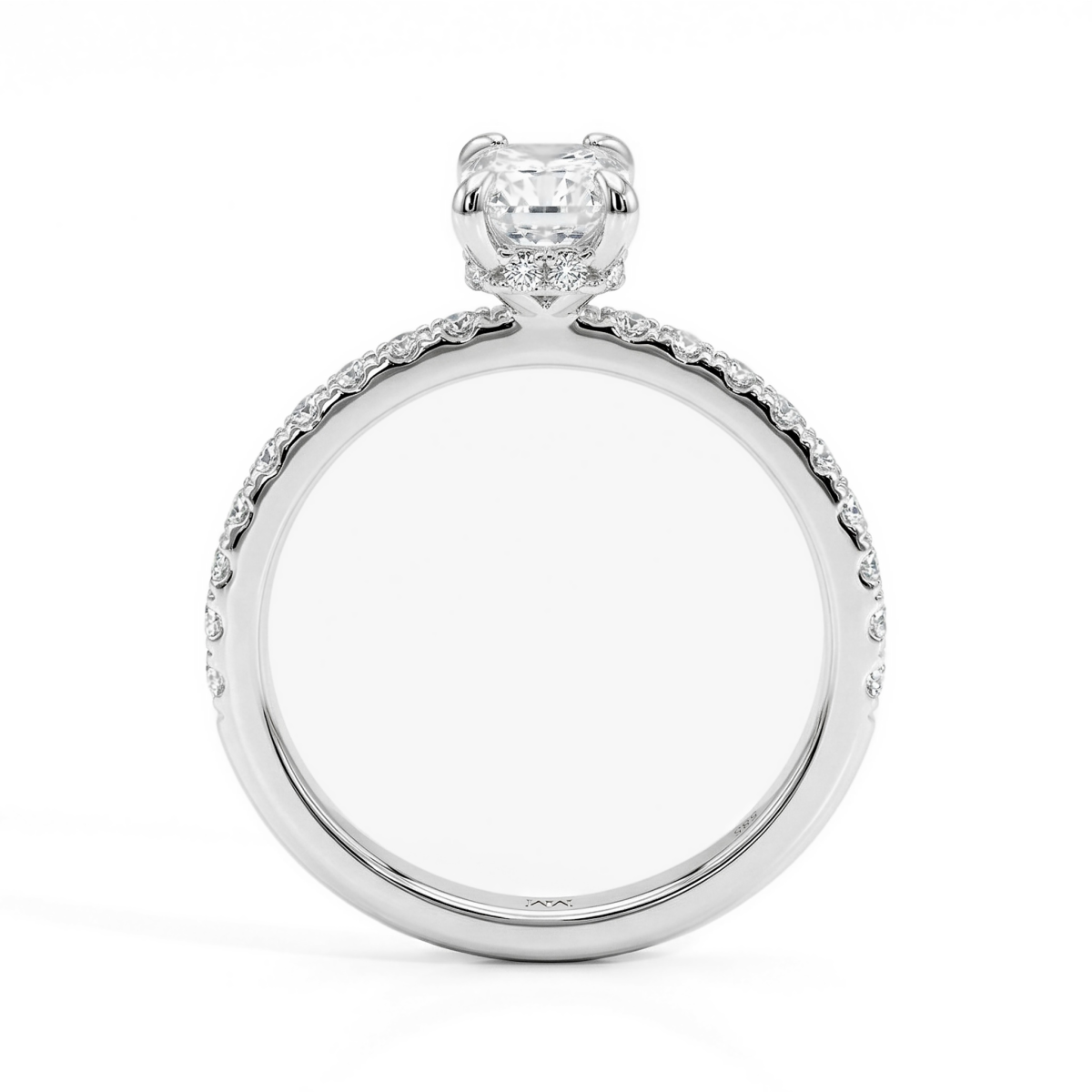 Astra - Ring i moissanit med pavéfattade sidostenar och dold halo